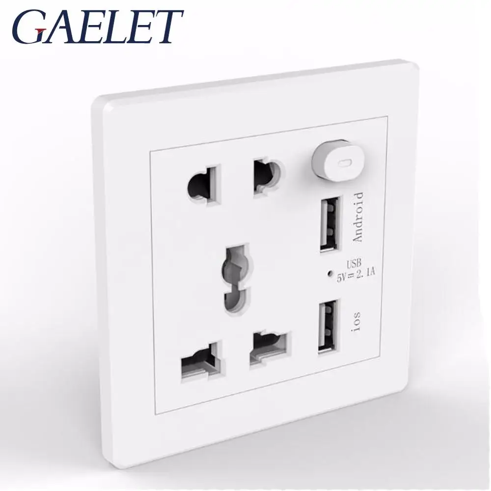 2.1A двойной USB розетка зарядное устройство AC/DC адаптер питания панель