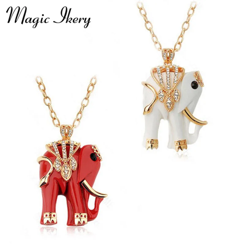 Магия ikery ожерелье с белыми и красными стразами на длинной цепочке изображением