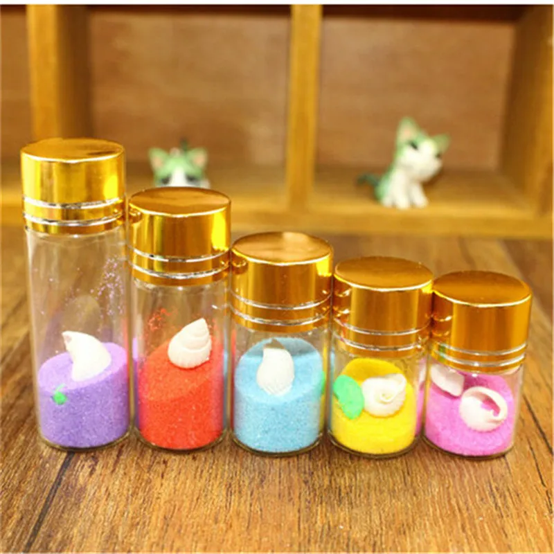 Jars Glass Bottles with Aluminium Gold Screw Caps Empty 5ml 6ml 7ml 10ml 14ml Crafts 100pcs Free Shipping | Дом и сад