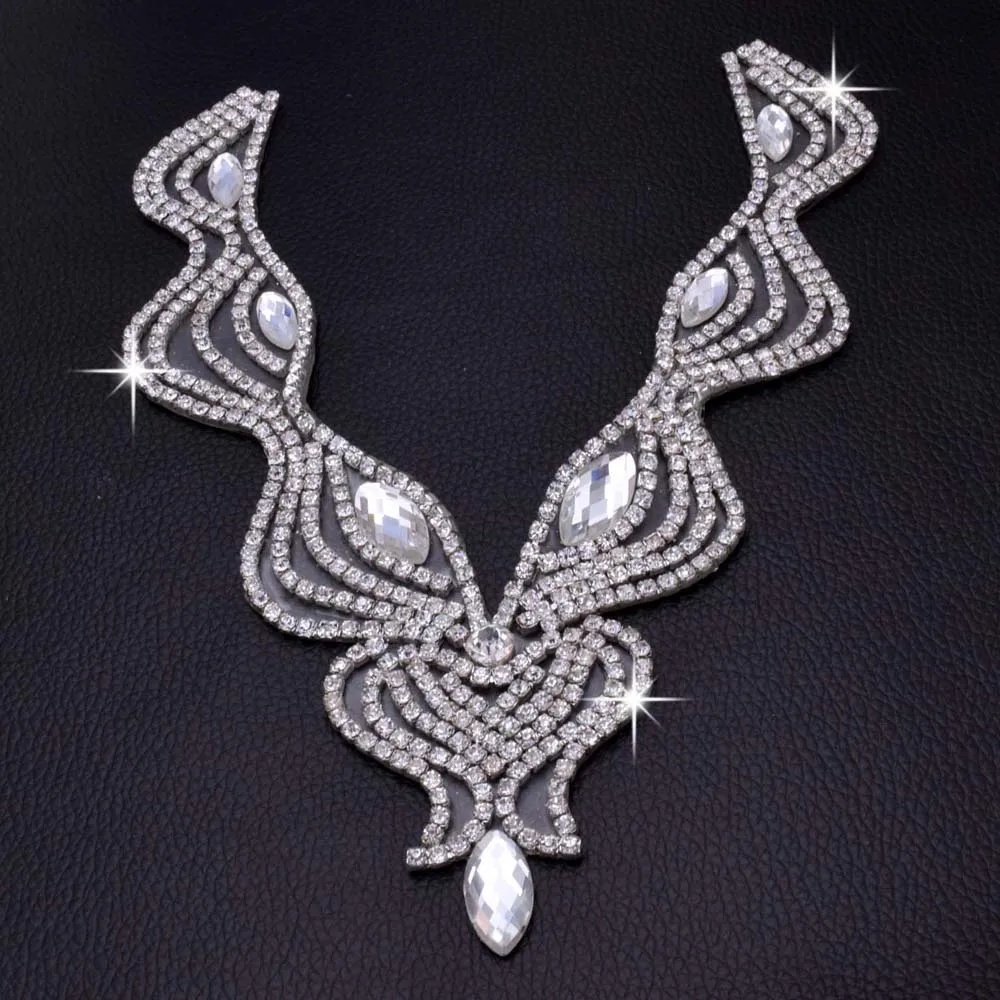 2 шт. вечернее платье с розами ткань свадебные воротники стразы аппликация