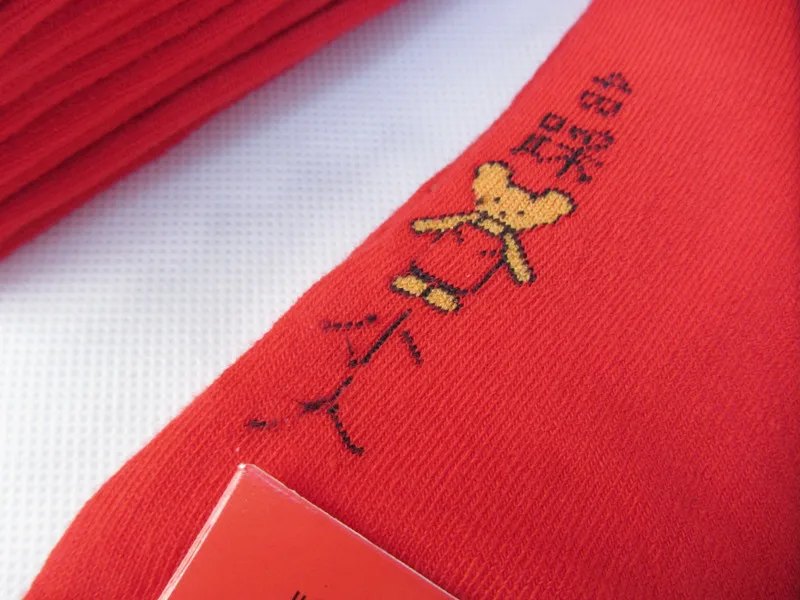 10 Пар/лот Год судьба красные носки отправить ее муж жена год на небольшое