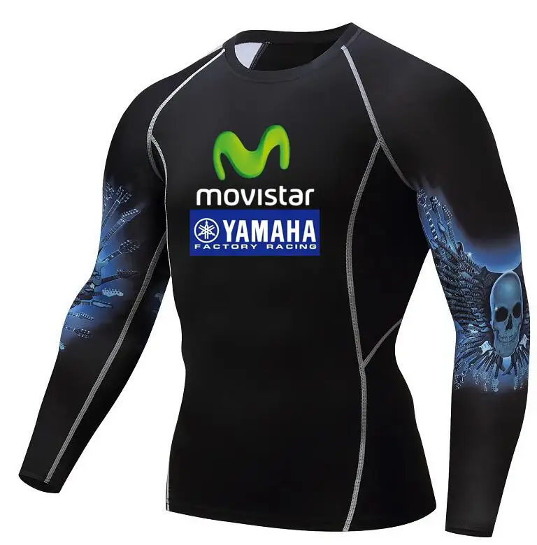 Movistar YAMAHA Мужская футболка с принтом для фитнеса MMA мужская длинным рукавом 3D Топы