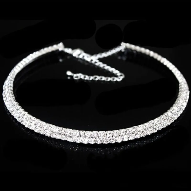 Rhinestone Crystal Choker Collar Bridal Wedding Necklace Jewelry | Украшения и аксессуары
