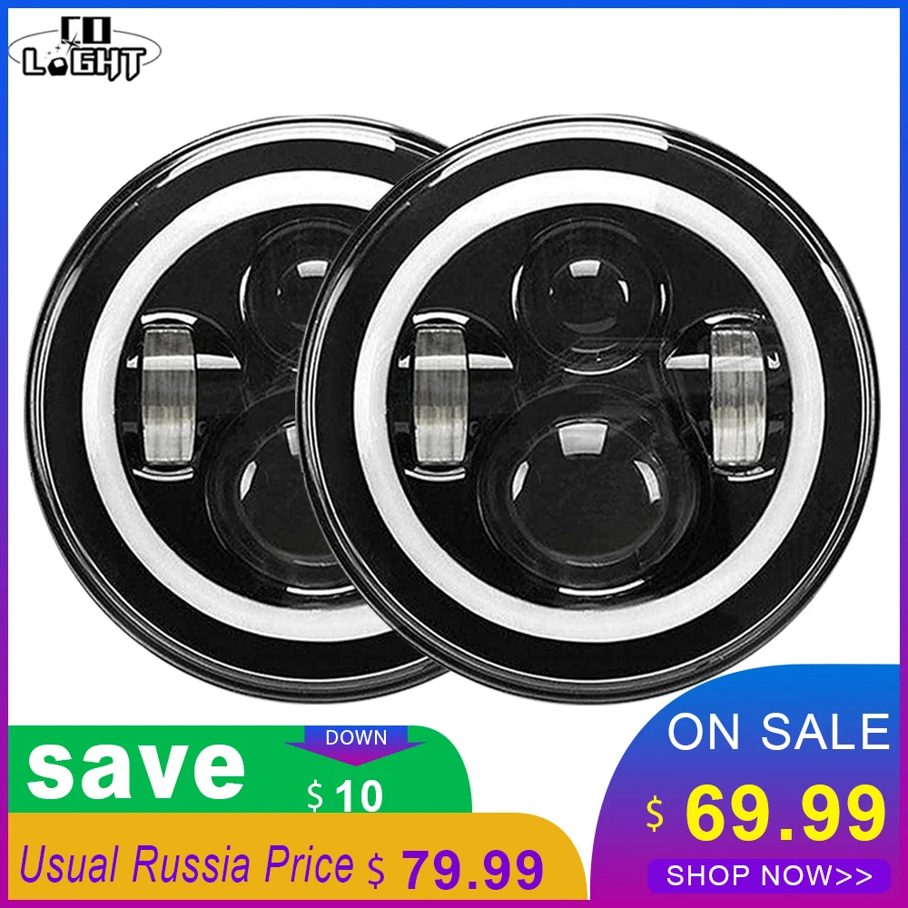 CO LIGHT Автомобильные фары 7 ''Hi Lo луч 6000 K дюймов светодиодные H4 дневного света 50