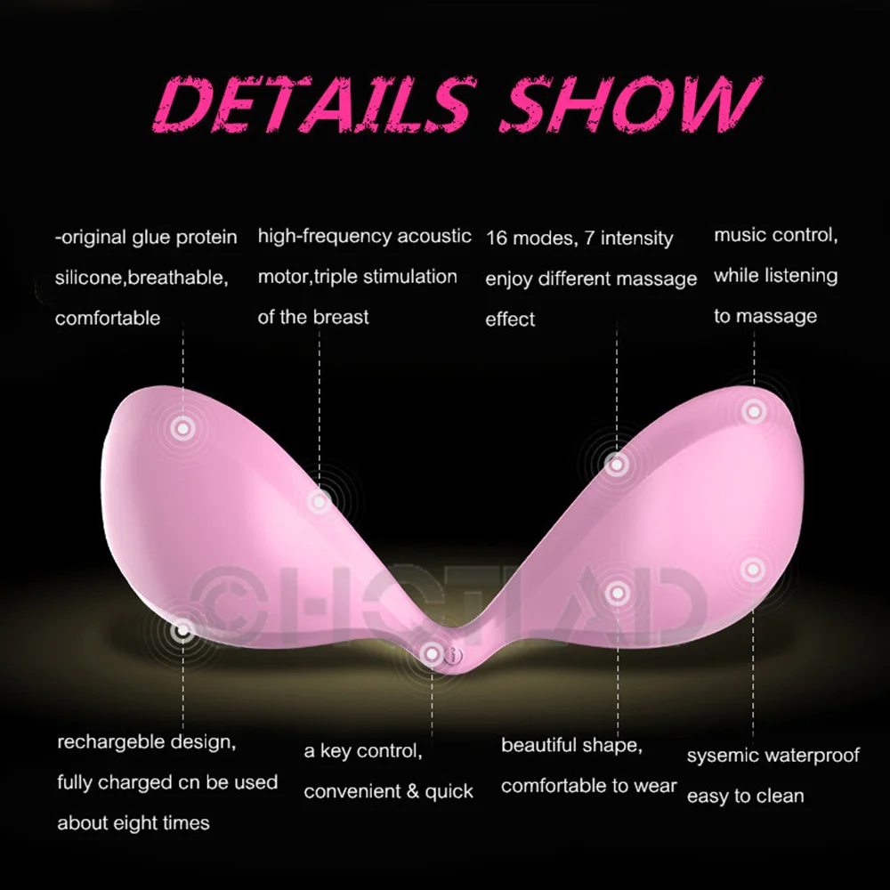 Массажер для увеличения груди Стимулятор сосков невидимый бюстгальтер женщин