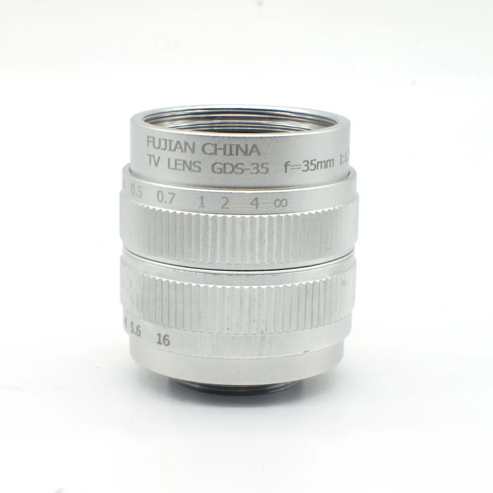 Fujian CCTV 35 мм f1.7 Объектив C крепление для Canon EOS M / M2 M3 и т. д. серебристый | Электроника