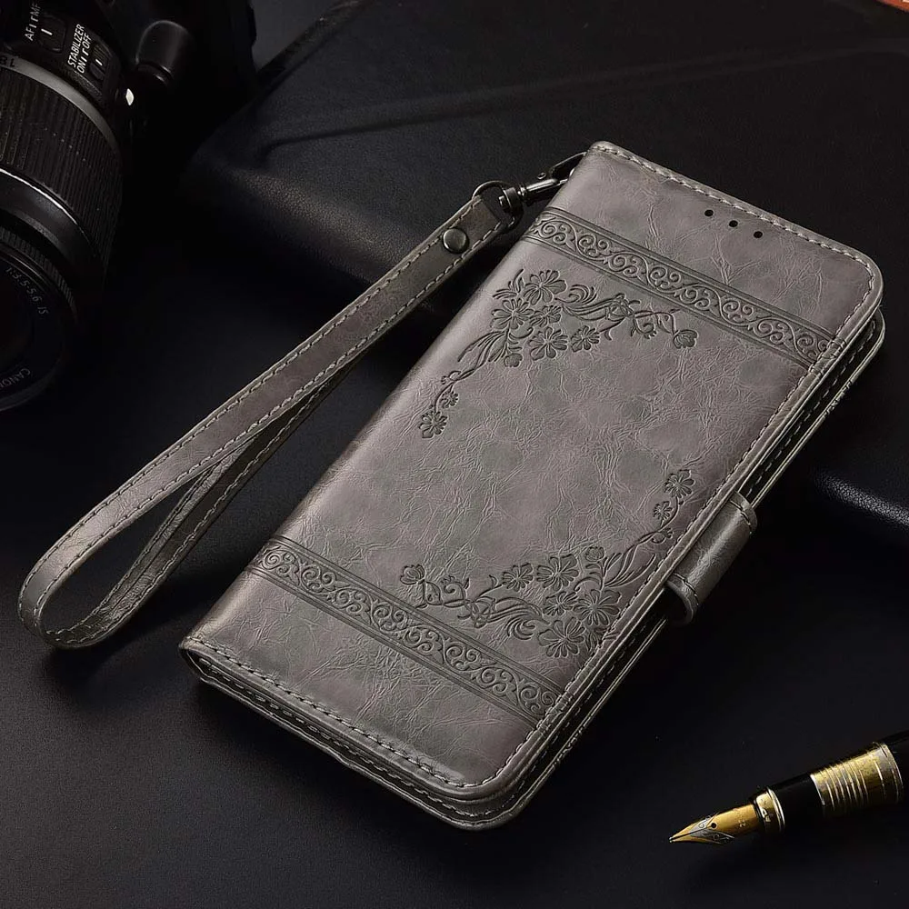 oil gray Кожаный чехол флип для Cubot Magic Fundas цветочный Рисунок Специальное бумажник случай стойки с ремешком - Цвет: oil gray