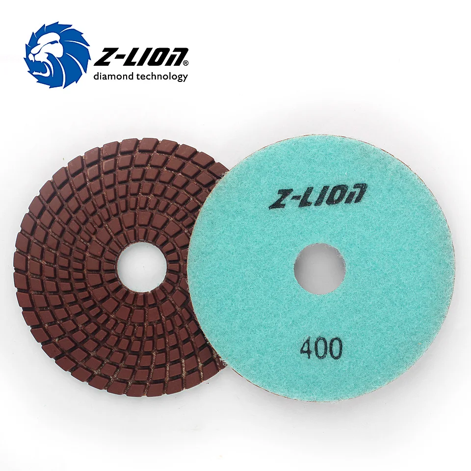 Z-Lion 2Pcs 4 Inch Diamond Polishing Pad Flexible Wet Water Grinding Marble Stone 100mm Abrasive Granite Disc | Инструменты