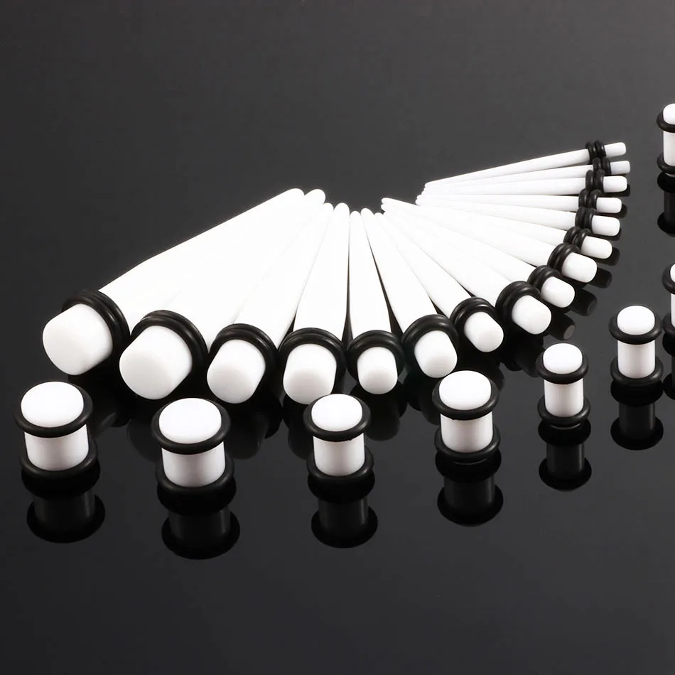 36 шт./компл. горячие Акриловые серьги для тоннелей конус и удлинитель наборы