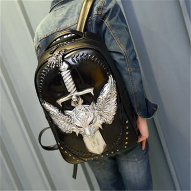 Рюкзак мужской с 3D принтом животных 3 цвета|animal print backpack|wolf backpackbackpack fashion |