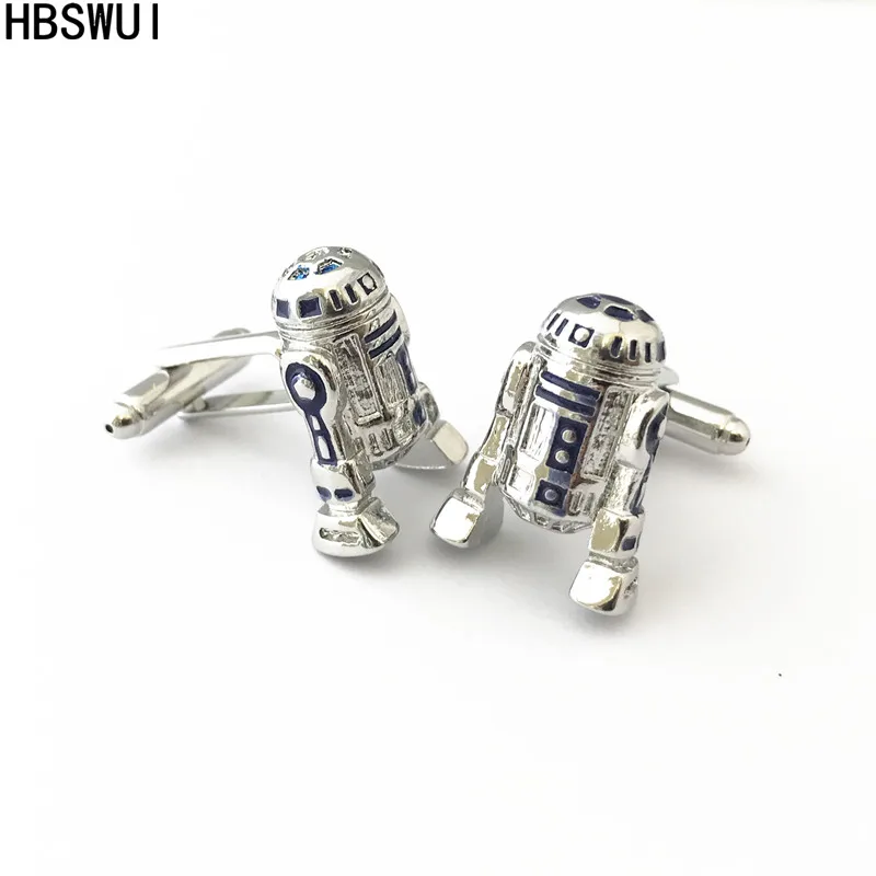 

HBSWUI R2D2 Cufflinks High Quality Classic TV Movie Cartoon Anime Metal Jewelry Cosplay/ Gifts for Woman Girl Men