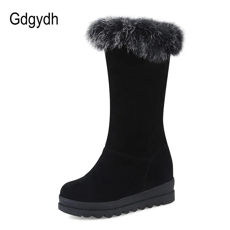 Gdgydh/ ; женская зимняя обувь; женская обувь с резиновой подошвой; высококачественные теплые зимние ботинки на меху; большой размер 43;