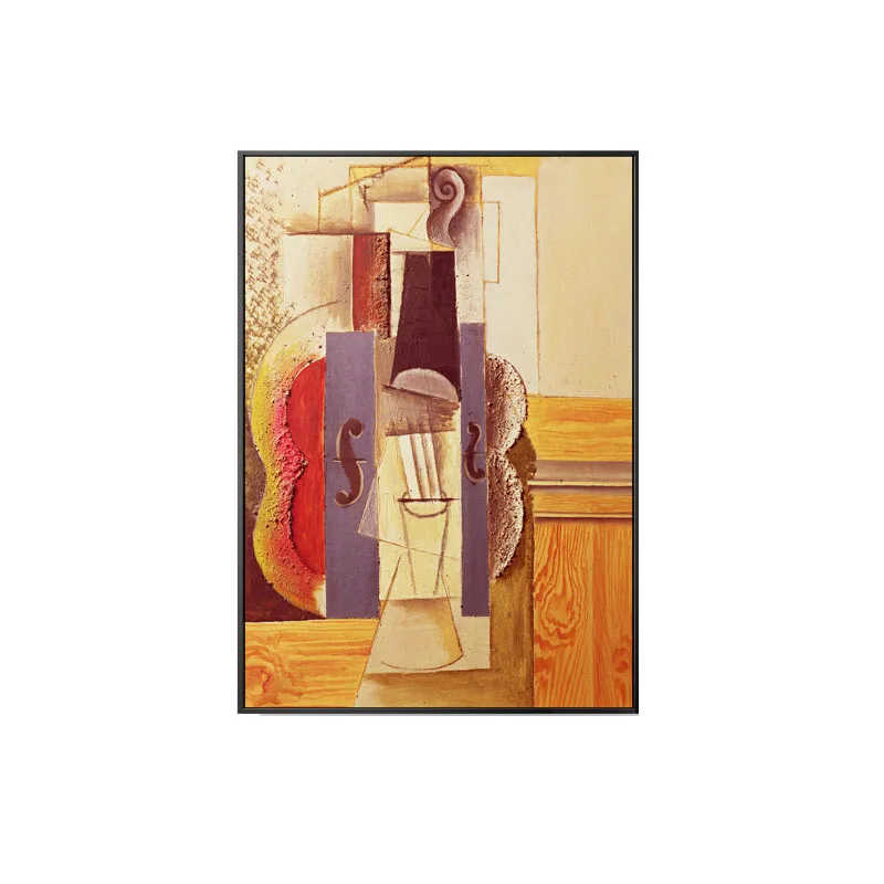 A Picasso Guitar Пикассо всемирно известный абстрактный гитара холст живопись плакаты и принты настенные художественные картины для гостиной спальни домашний декор - Цвет: A Picasso Guitar