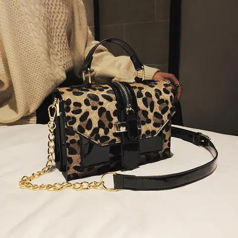 Женская сумка-Кроссбоди с леопардовым принтом
