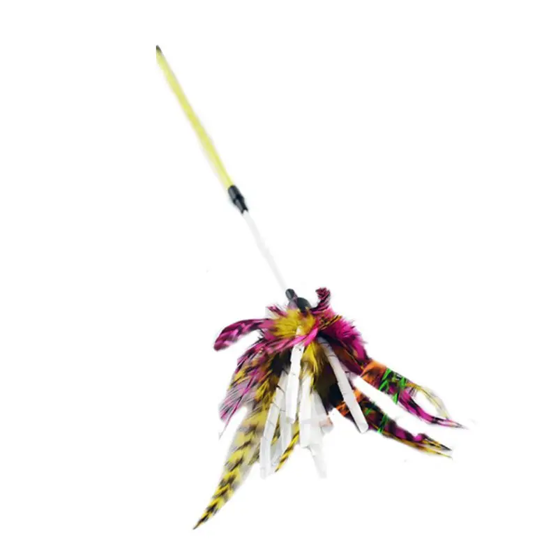 

New Cat Toy Paper Stipe Spiral Feather Toys Stick Cat Teaser Cat Sticks