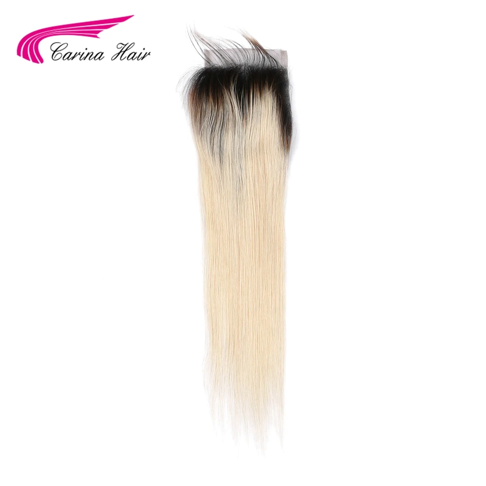 Carina Ombre блонд прямые волосы швейцарские кружевные 4*4 с детскими волосами