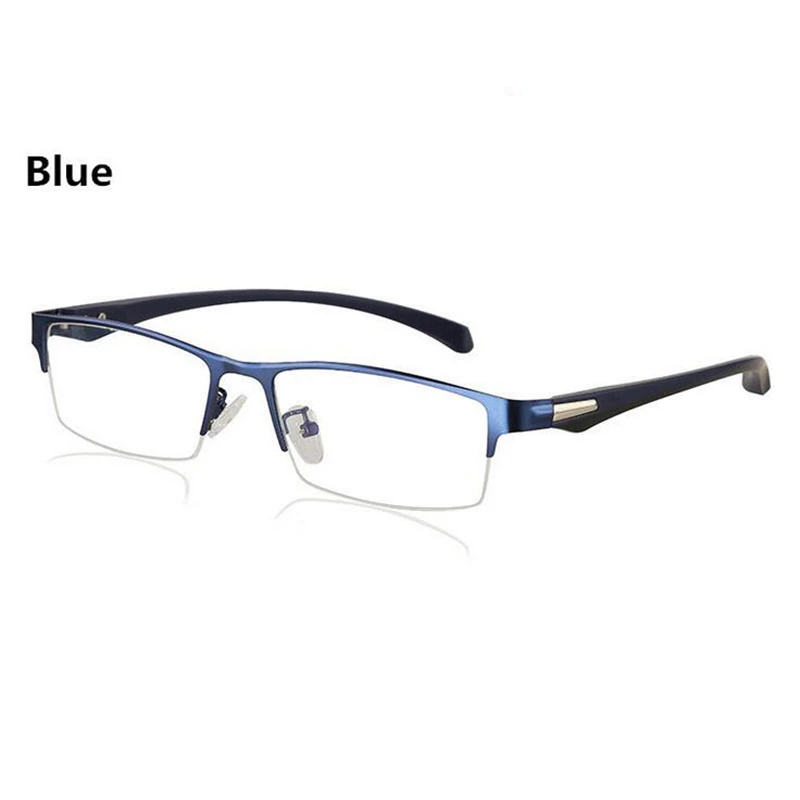 Blue Frame Новинка, полуоправа, солнечные фотохромные очки для близорукости, оптические мужские очки для студентов, близорукие очки, очки по рецепту-1,0-4 - Цвет оправы: Blue Frame