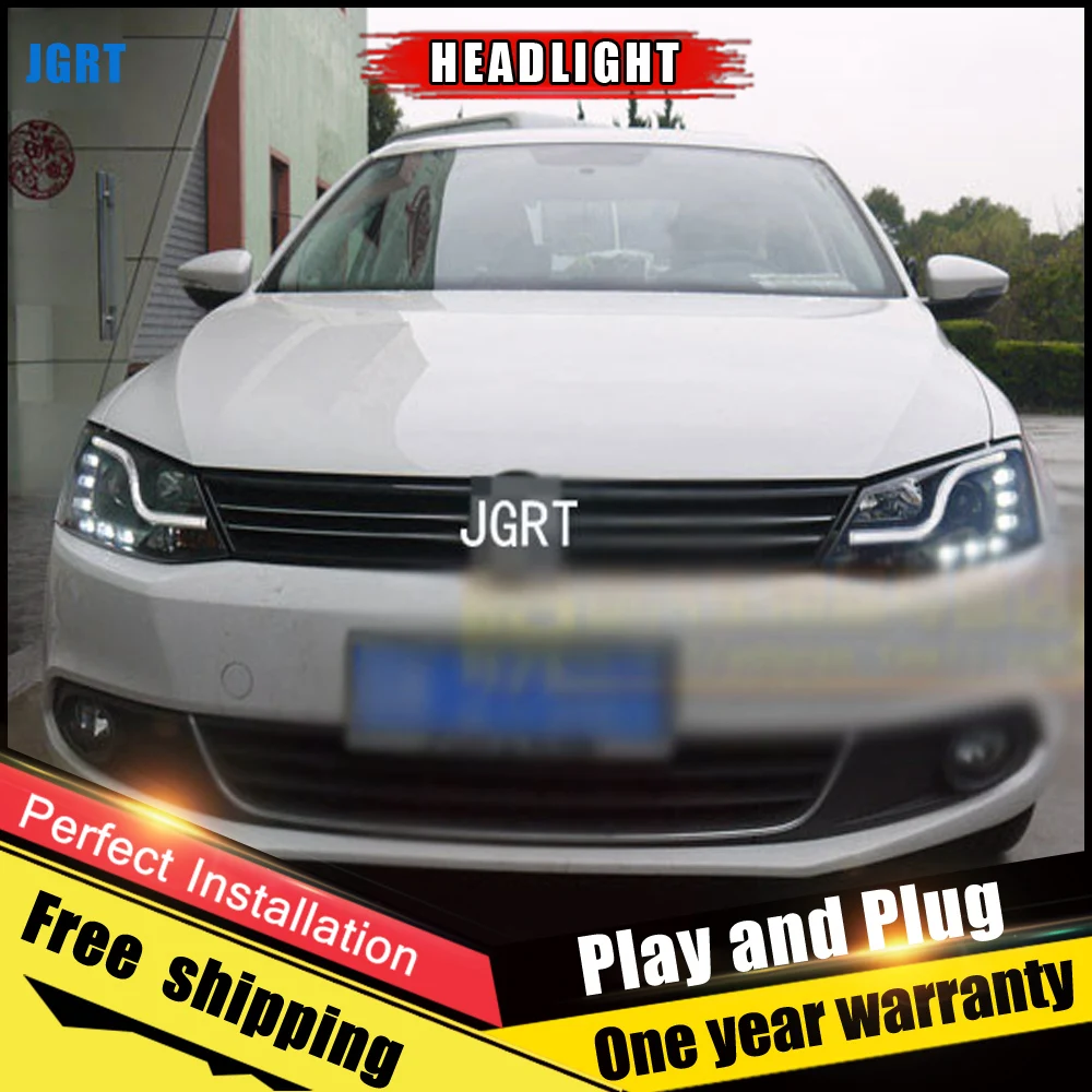 2 шт. автомобильный стиль светодиодный фары для VW Jetta 2012 2015 Головной фонарь DRL