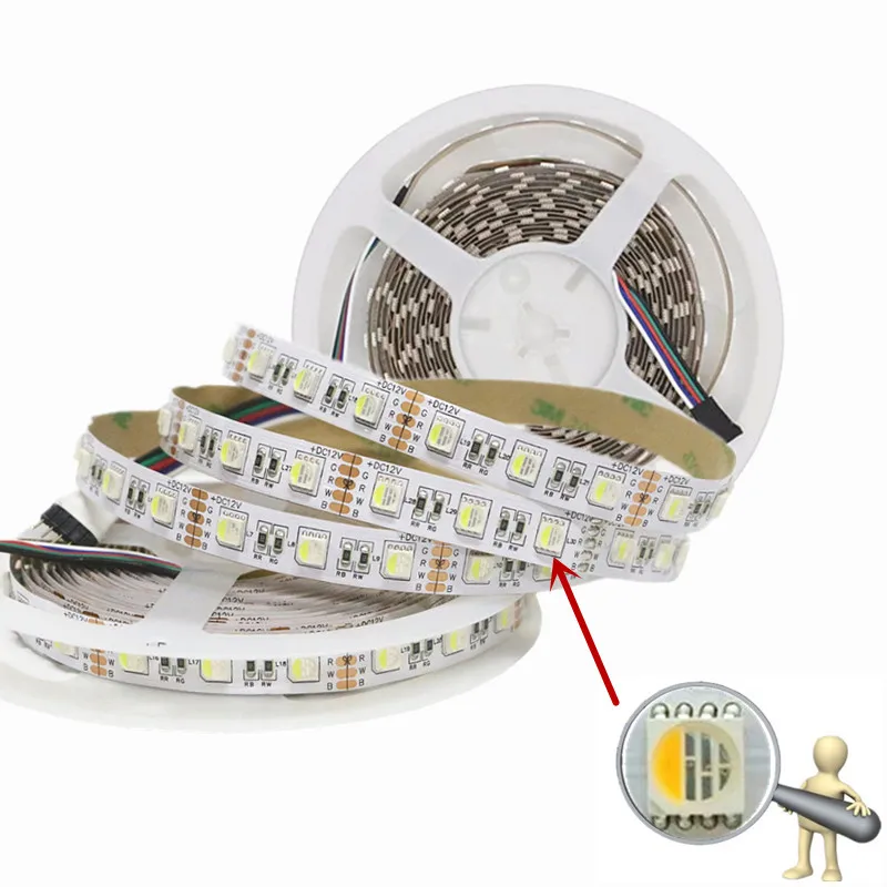 SMD 5050 4 в 1 RGBW RGBWW Светодиодная лента не Водонепроницаемая 5 м 300LED DC 12 В Гибкая