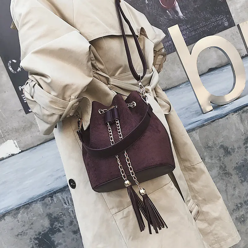 Бесплатная доставка женская сумка-ведро на цепочке Корейская версия сумки через