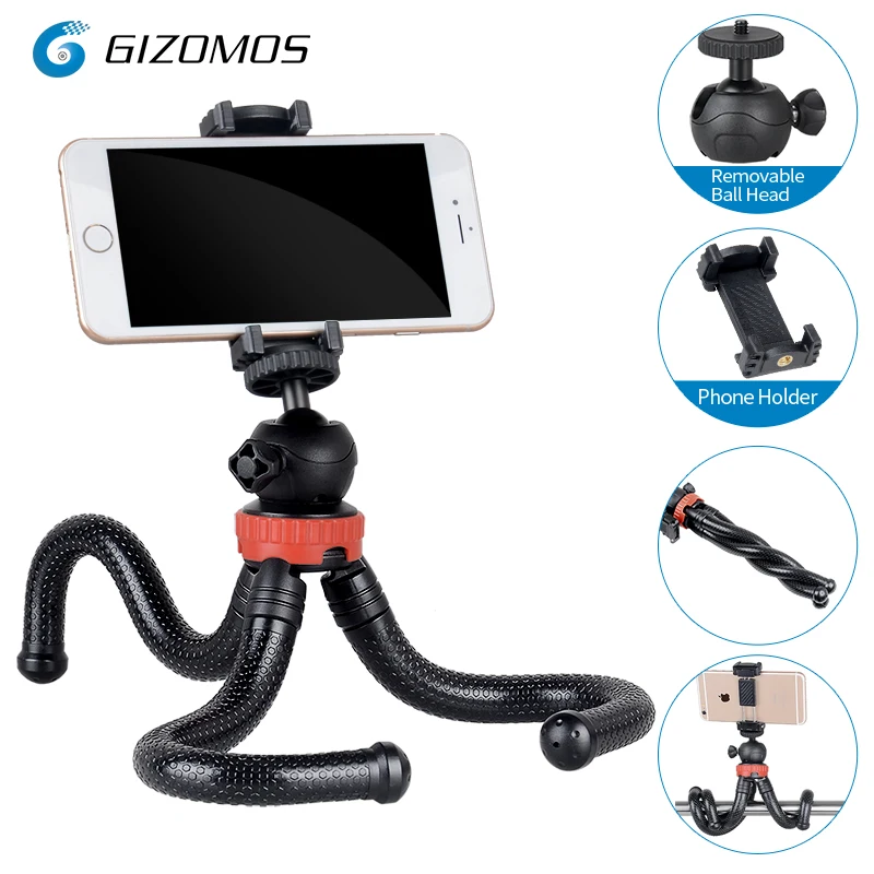 Гибкая мини подставка для телефона GIZOMOS штатив Осьминог смартфона беззеркальная