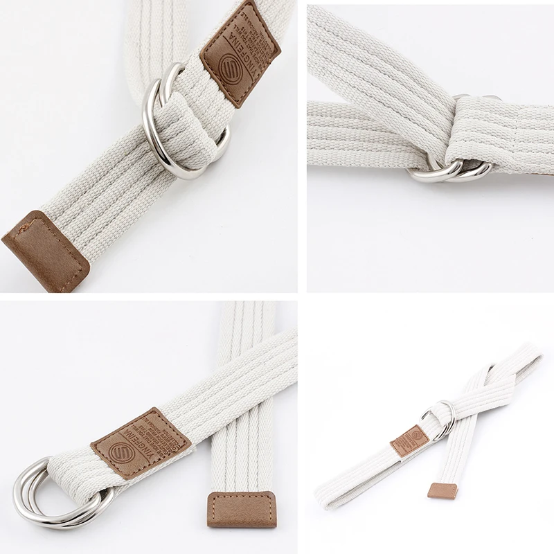 

Men Women Canvas Weaving belt Casual fashion double ring buckle belt outdoor weaving Unisex canvas versatile jeans belt Solid