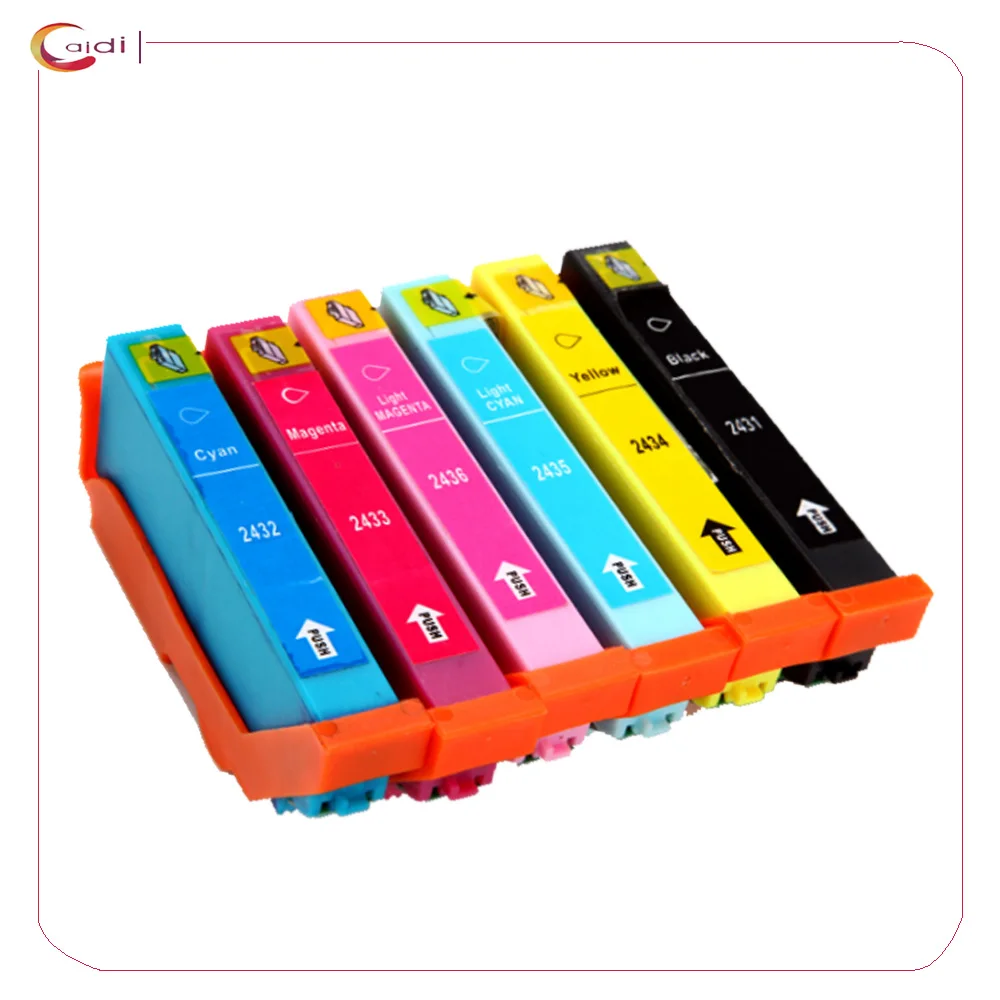 Совместимый картридж с чернилами 6 цветов T2431 T2432 T2433 T2434 T2435 T2436|ink cartridge for epson|cartridge