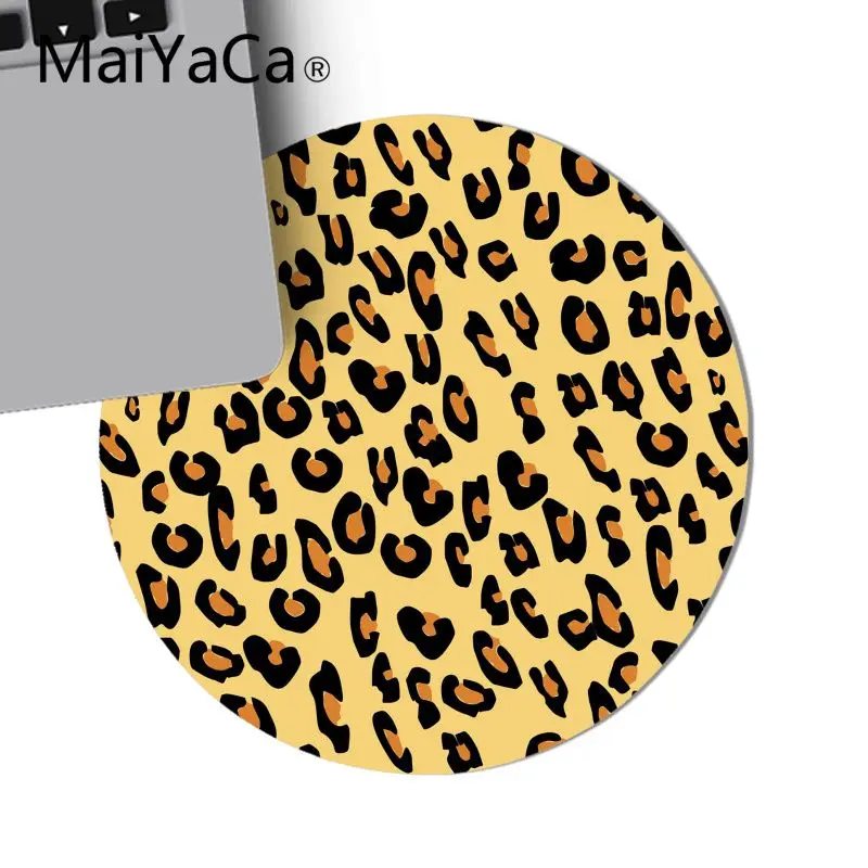 

MaiYaCa Animal leopard giraffe peacock skin Laptop Gaming Mice Mousepad Soft Rubber Durable Notebook Gaming Round mouse pad