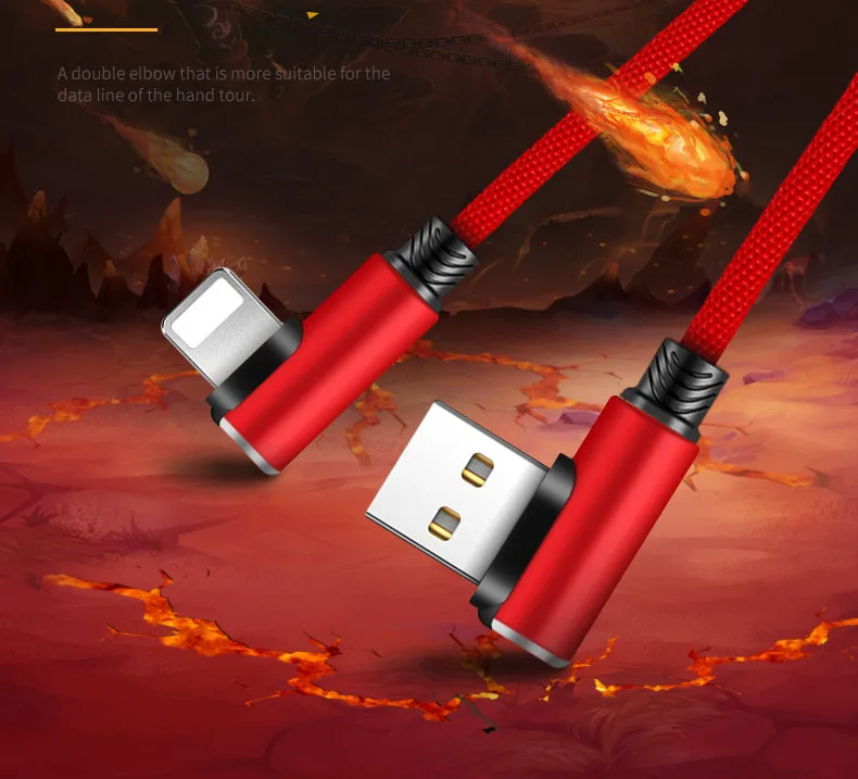 Быстрый зарядный кабель Fasnshu Micro USB шнур изгибающийся под 90 градусов L Type C IOS гибкие