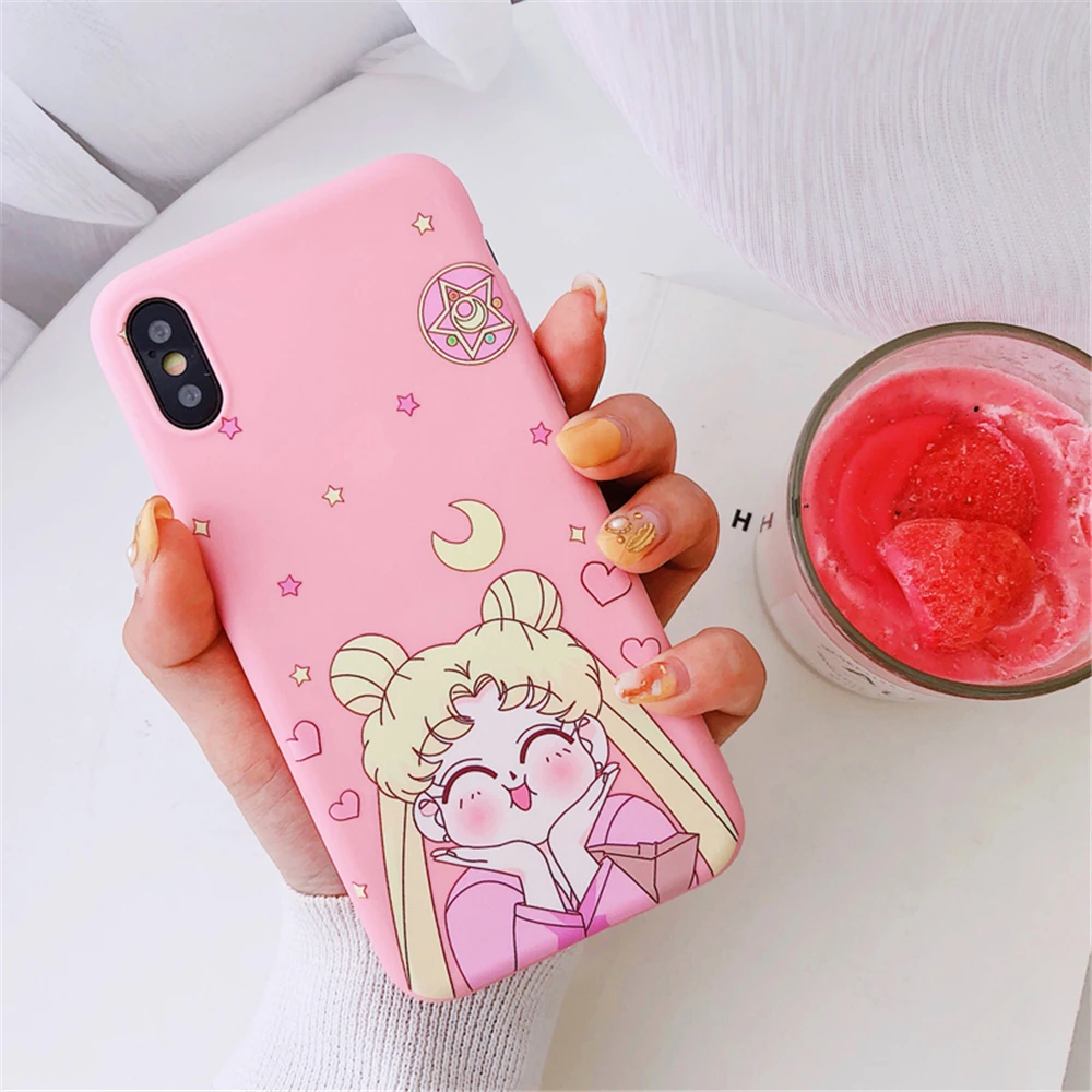 Прекрасный Япония мультфильм Сейлор Мун чехол для телефона iPhone 6 6S Plus мягкие TPU Candy