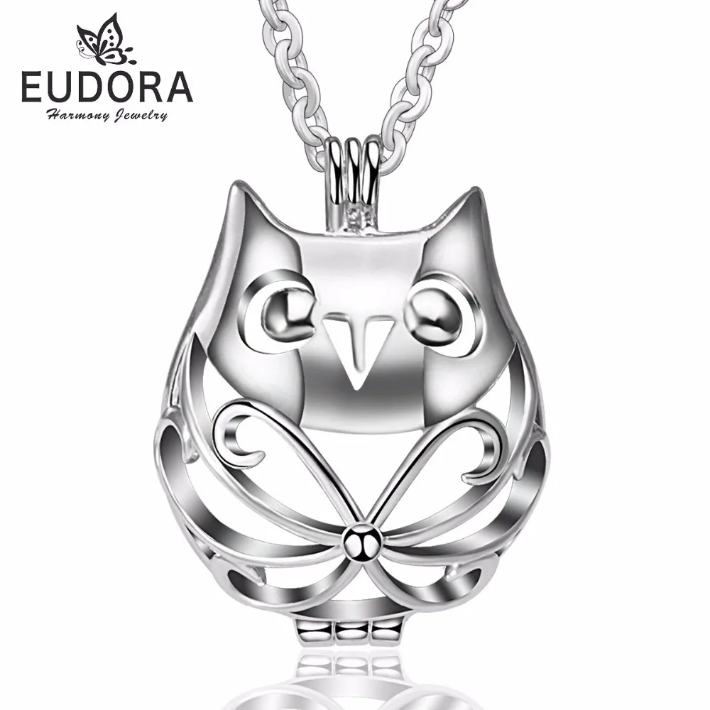 Медальон с узором в виде совы Eudora Harmony Ball подходит для 20 мм внутренний шар кулон