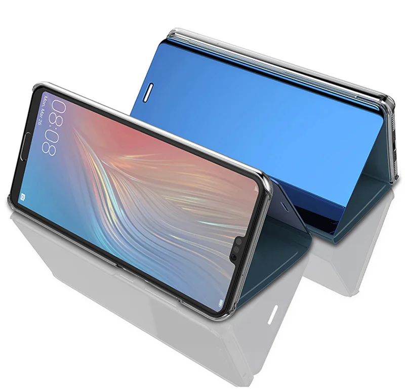 Зеркальный кожаный чехол с Откидывающейся Крышкой для смартфона huawei P30 P20 P10 P9 Plus Lite mate 20 10 9 8 Pro