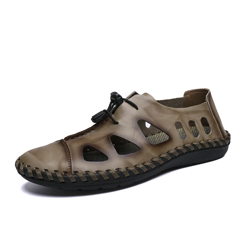 Новинка 2019 года летние мужские сандалии из натуральной кожи Zapatos De Hombre пляжные