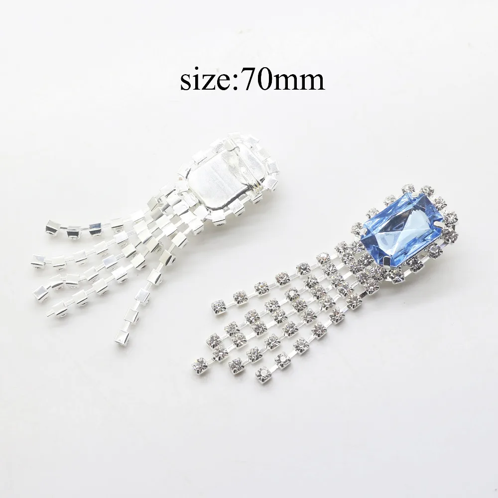 10 шт./лот 70 мм брошь на пуговице из пресноводного синего горного хрусталя с