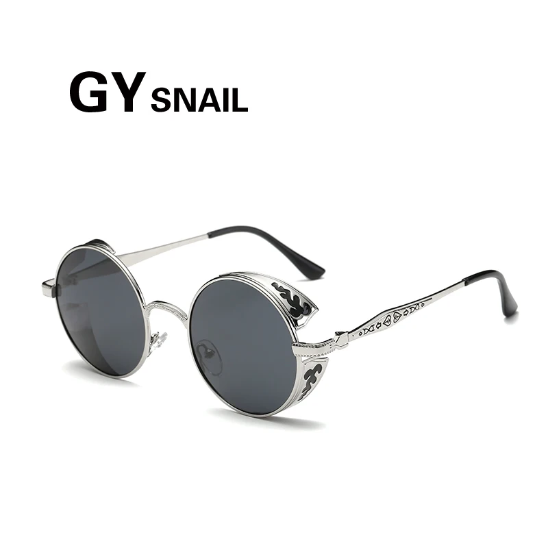 Женские и мужские солнцезащитные очки GY SNAIL круглые металлические