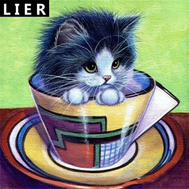 5d DIY Алмазная картина кошка алмазная вышивка животные чашка в кошке рукоделие
