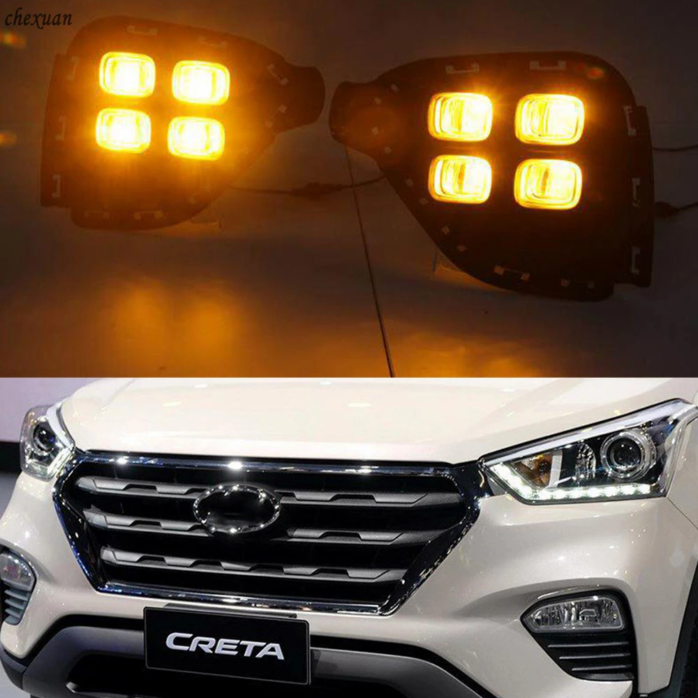 CSCSNL 2 шт. для Hyundai Creta IX25 2017 2018 светодиодные дневные ходовые огни ABS противотуманная