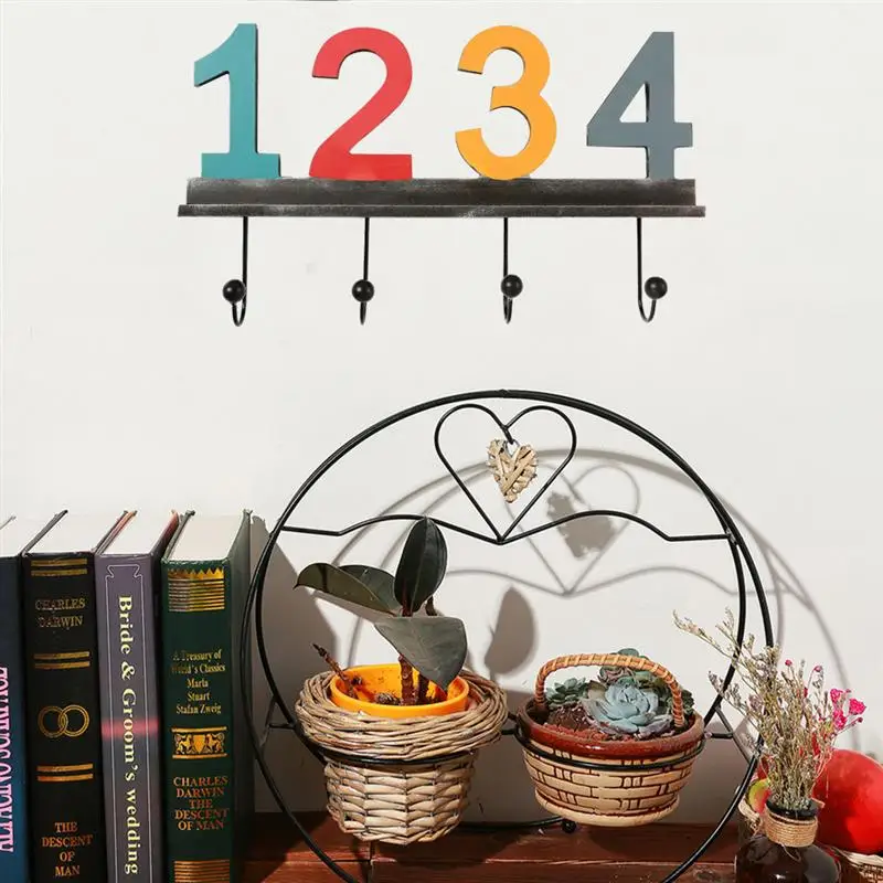 Creative Retro Digital Hooks Dressing Room Clothing Store Number Hook Wall Hanger Storage Organizer Home Decorations | Обустройство