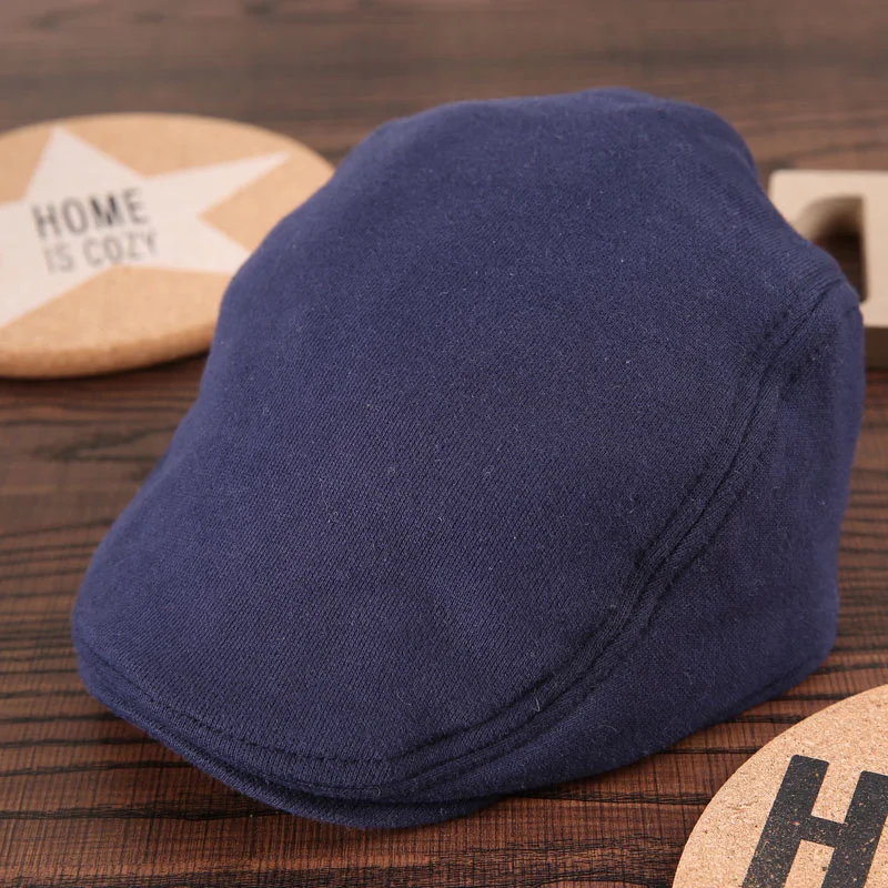 2016 Осенняя детская винтажная зимняя хлопковая однотонная Кепка Newsboy для