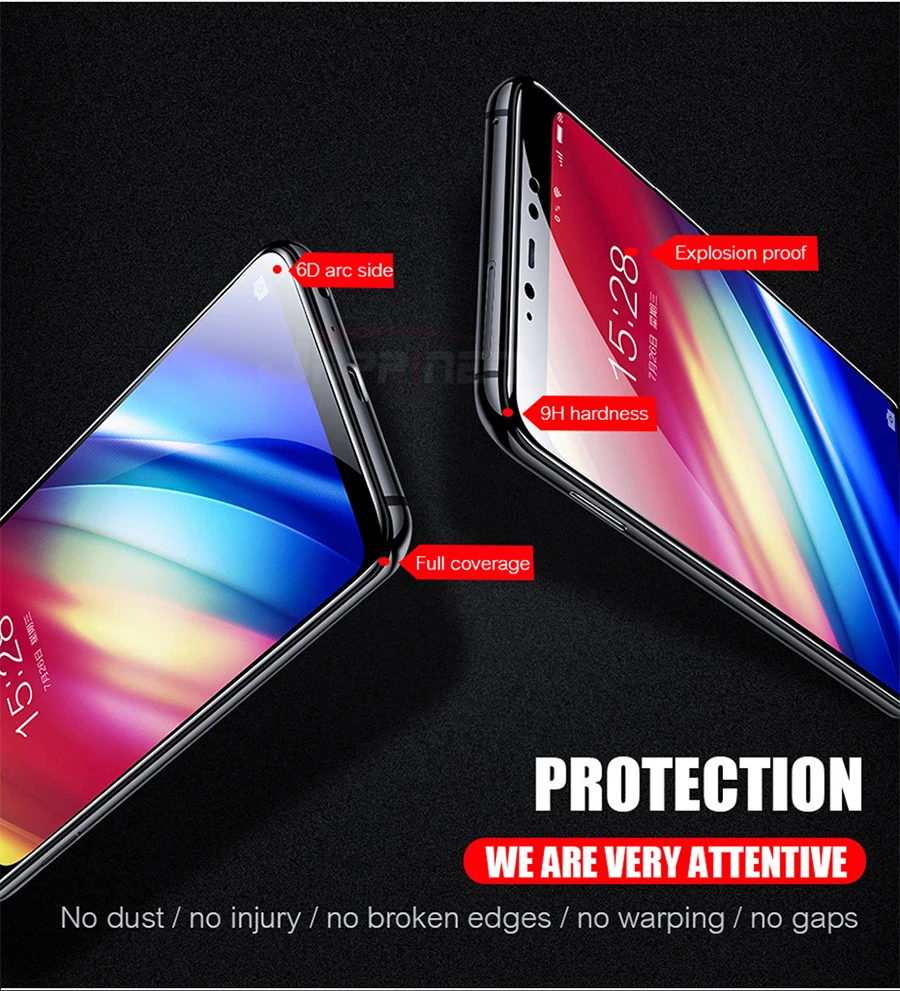 6D полное клеевое покрытие защитное стекло для samsung Galaxy A7 A9 A8 J8 J6 J4 Plus Закаленное стекло Защитная пленка для экрана