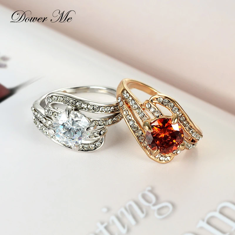 Dower Me серебро Бесконечность кольцо женский Многослойные Rhinestone кольца для женщин