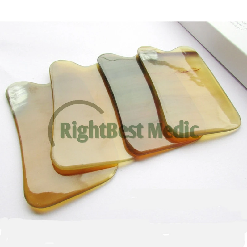 Yellow BUFFALO HORN GuaSha Board Health Care Massage Scrape guasha plates Slimming Guasha Tools Big Square Shape |