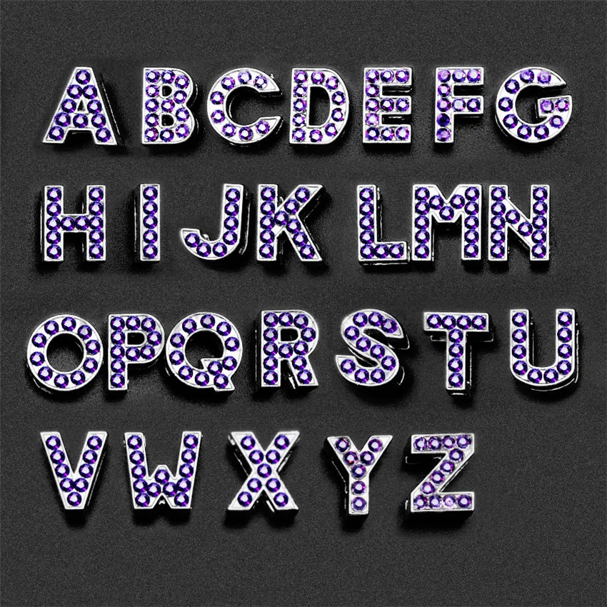 260 шт 8 мм красный фиолетовый темно-синий цвет горный хрусталь A-Z Слайд буквы