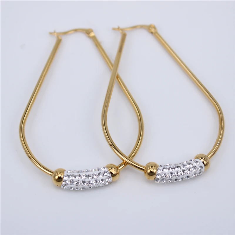 gold color 60mm 40 мм, 50 мм, 60 мм, диаметр, серьги-кольца, Кристальные геометрические серьги, простые серьги, круглые золотые цветные Серьги-петли для женщин, LH710 - Окраска металла: gold color 60mm