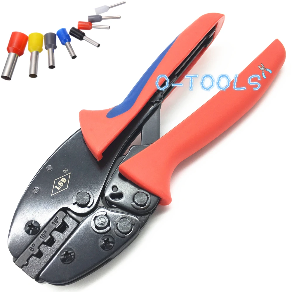 

S-16WF Bootlace copper ferrules crimping tools 6-16mm² wire connector insulated cord pin end terminal crimping pliers