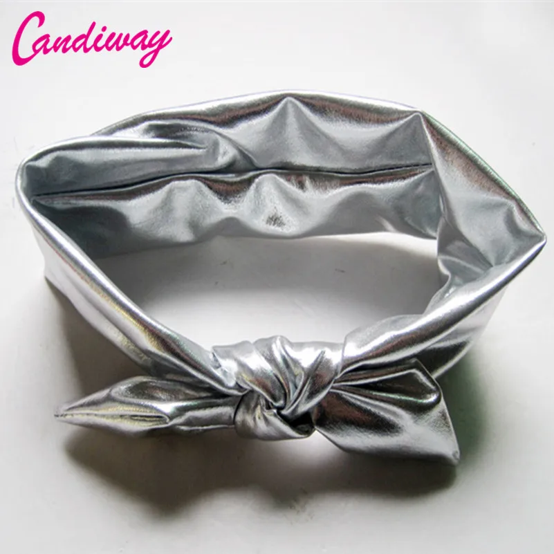 

New Decoration Gray Kids Wrap Elastic Hairband Turban Rabbit Bowknot Headband Headwear Hair Accessories Girls Headbands