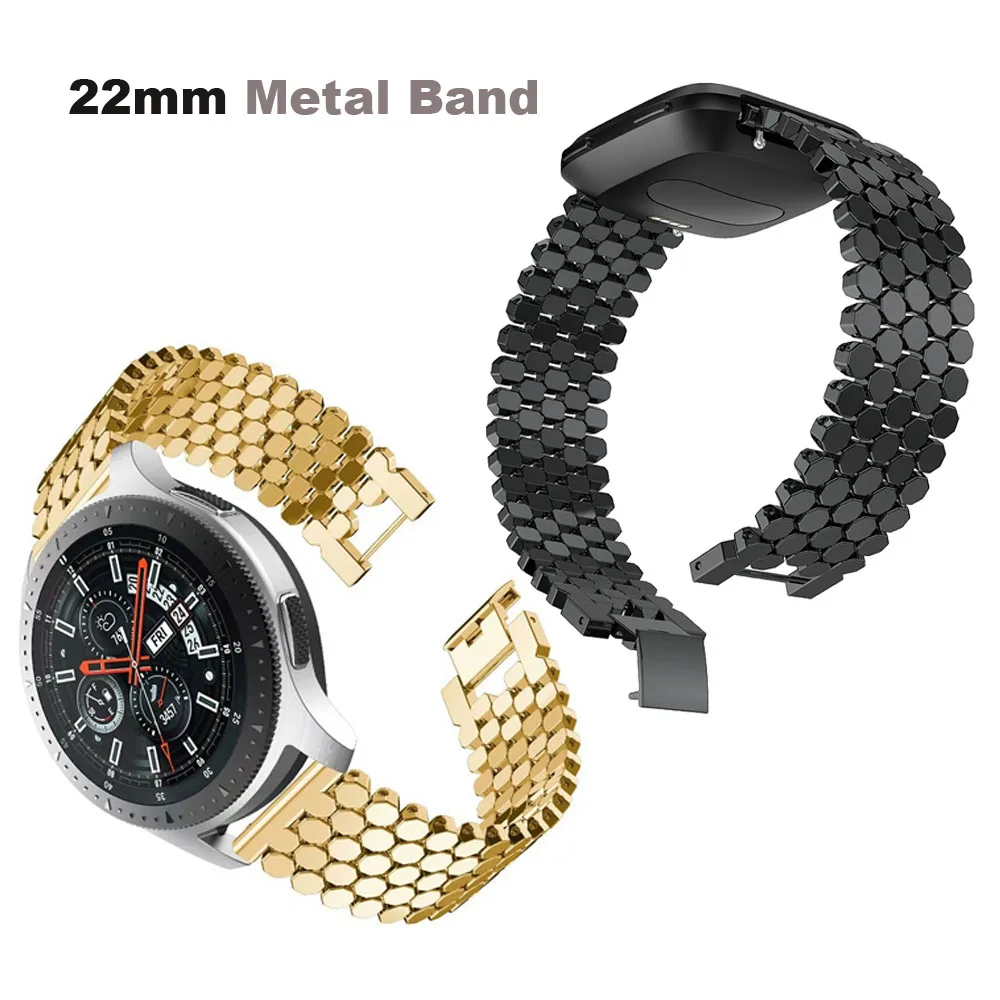 Для Xiaomi Amazfit GTR 47 мм Pace Stratos 2 браслет металлический ремешок из нержавеющей стали для samsung gear S3 Galaxy 46 мм ремешок