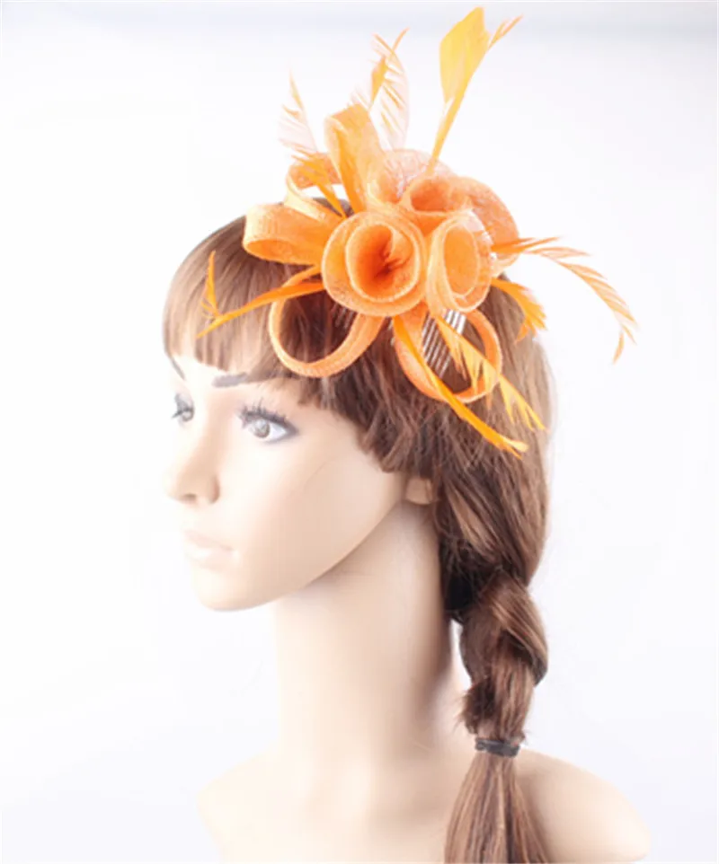 21 Цвета женские свадебные украшения для волос аксессуары Fascinator Sinamay и головной