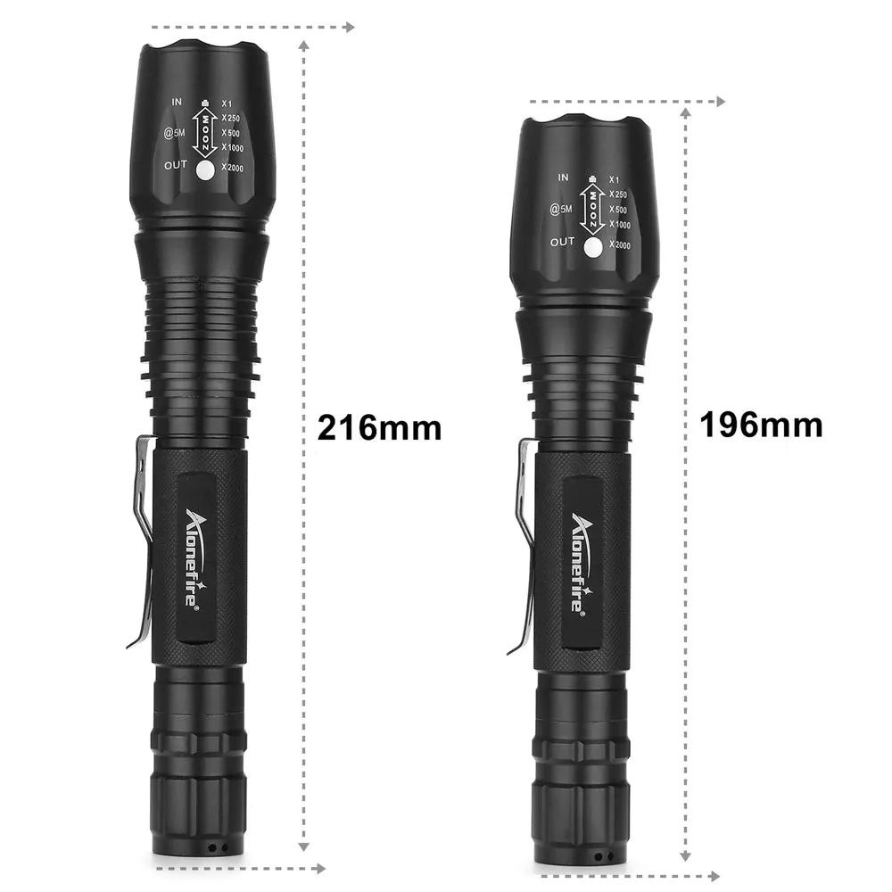 Alonefire H200 zoom фонарик CREE XM-L T6 светодиодный водонепроницаемый регулируемый