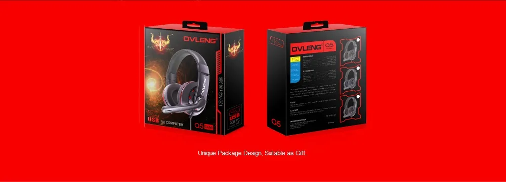 OVLENG-Q5 Игровые наушники большие наушники usb-разъем с микрофоном Стерео объемные наушники для ПК и ноутбуков